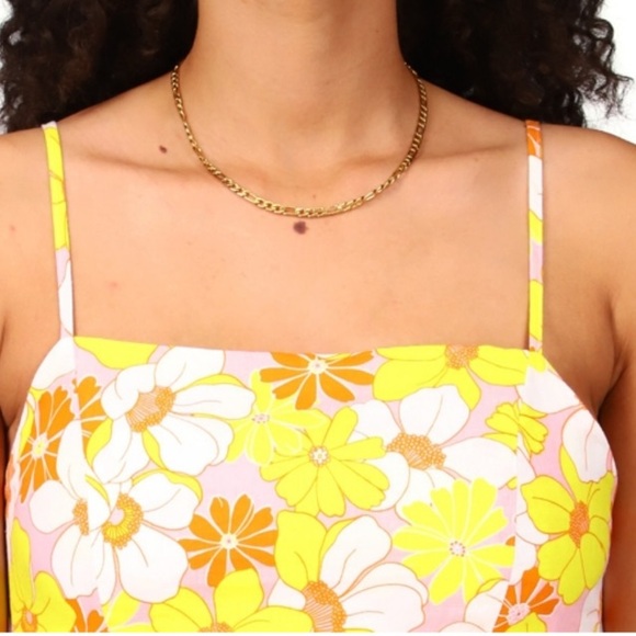 Sanctuary yellow floral bubble tank medium NWT - Picture 4 of 5